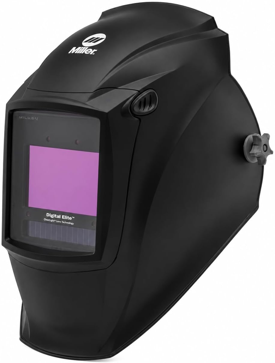 Miller Digital Elite™ Welding Helmet, ClearLight™ 4X Lens, Black (QR) | For welders who want the ultimate performance with a lightweight design; professional welding hood