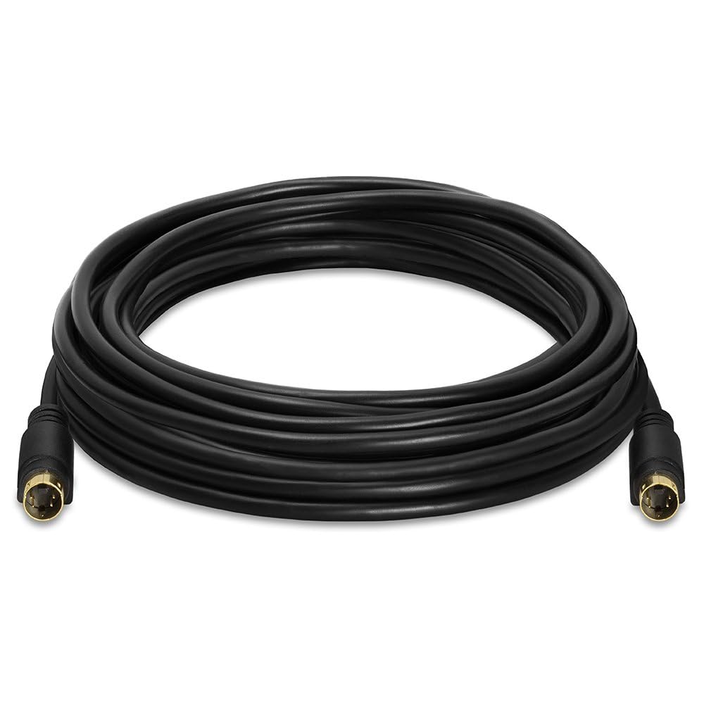 Cmple - S Video Cable 25 ft SVHS 4-PIN Video Cable Mini Din S-Video Cord for Home Theater, Camcorder, DSS Receiver, DVD Player- Black