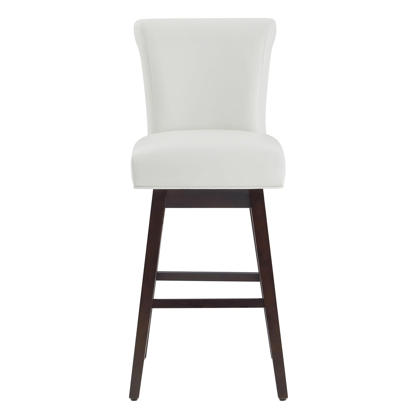 CHITA 30 Inch Counter Height Swivel Bar Stools Set of 2, FSC Certified Modern Upholstered Faux Leather Swivel Barstool Chairs with Back, Black