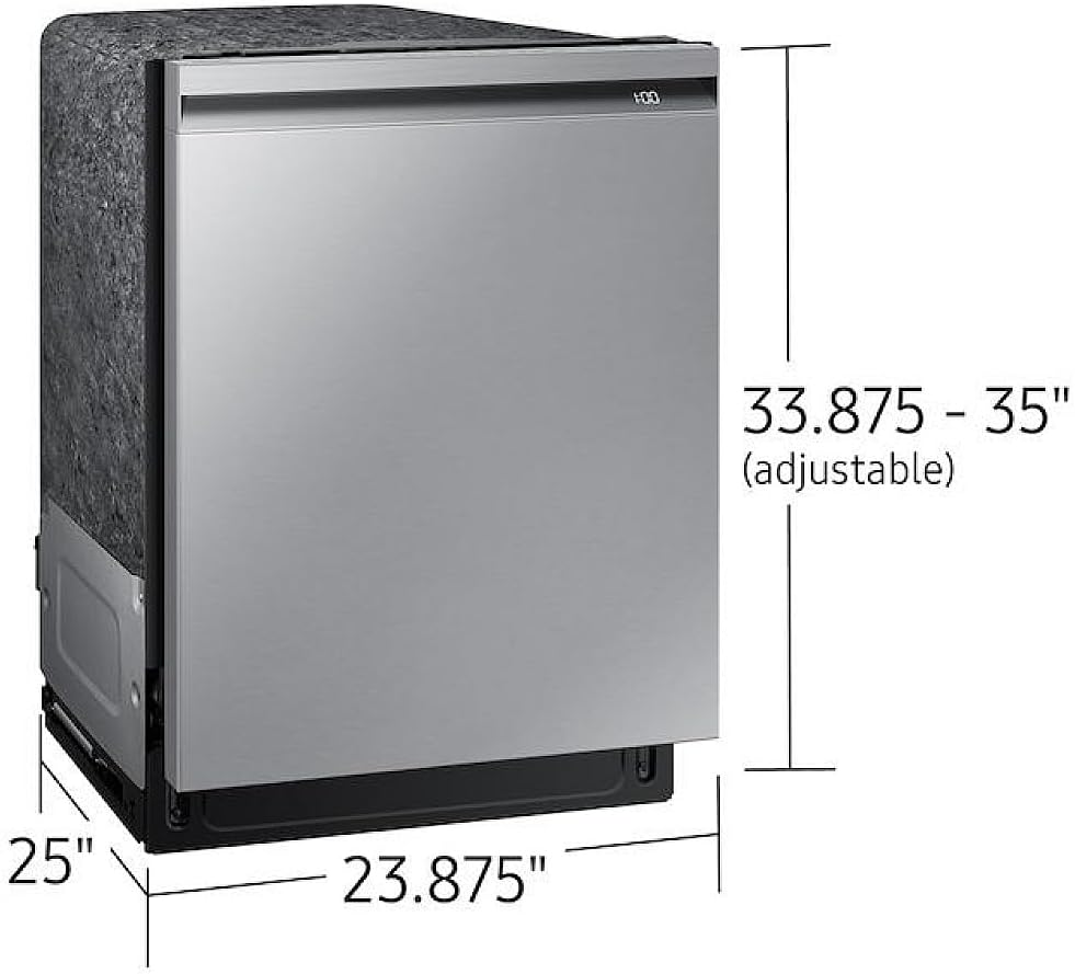 Samsung Bespoke Smart 42 dBA Dishwasher with 3rd Rack and StormWash+, Stainless Steel, DW80B7070US/AA