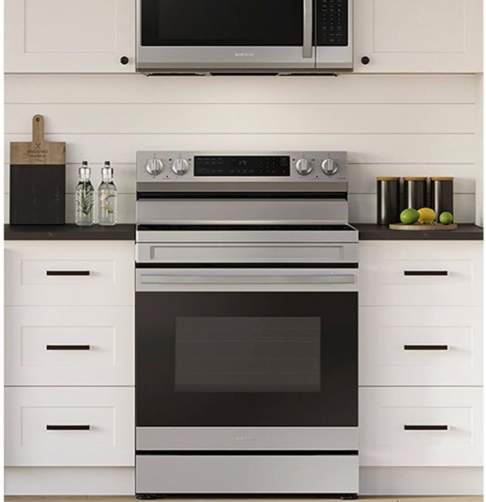 Samsung 6.3 Cu. Ft. Smart Freestanding Electric Range with No Pre-heat Air Fry & Convection, Stainless Steel, NE63A6511SS/AA