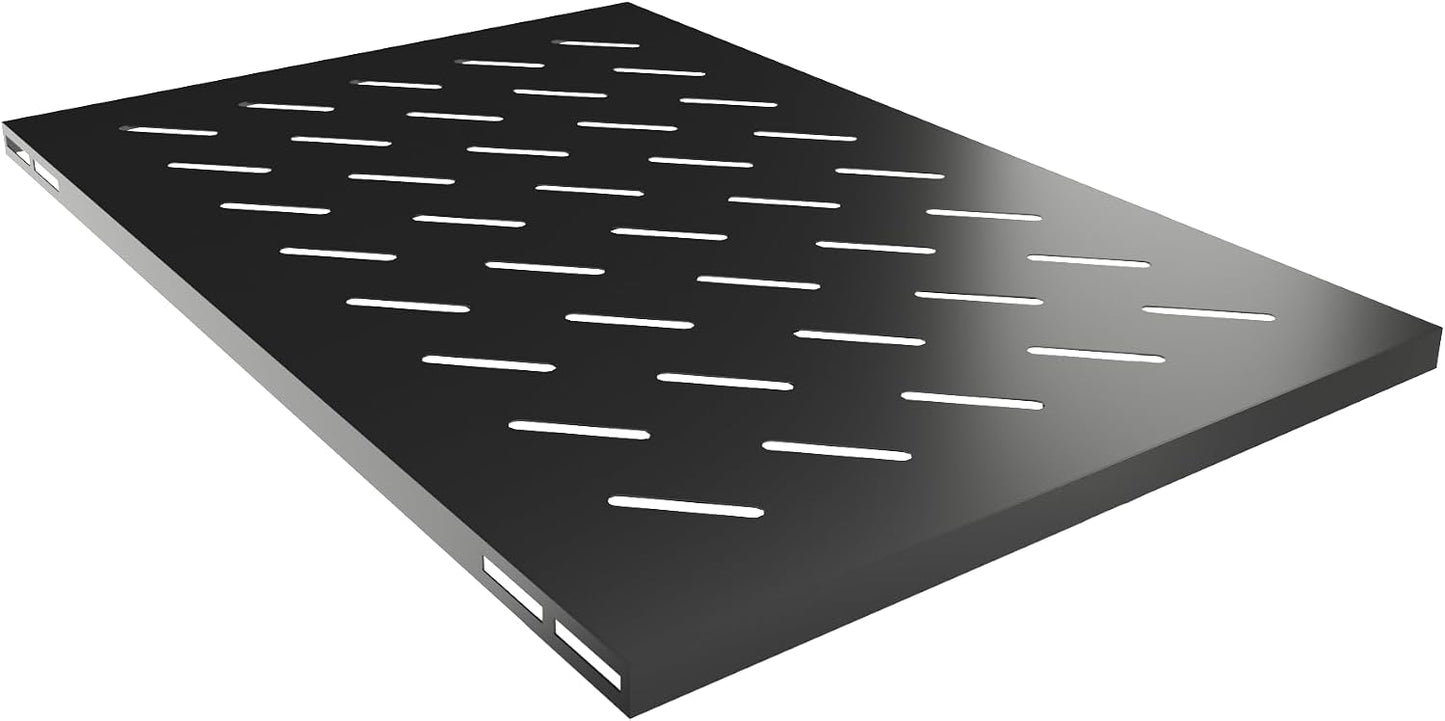Sysracks Pack of 2 Pcs Vented Shelves 1U Sturdy Rackmount 28.75-INCH Deep Shelf Tray for 19-Inch Equipment - 80 Lbs Capacity