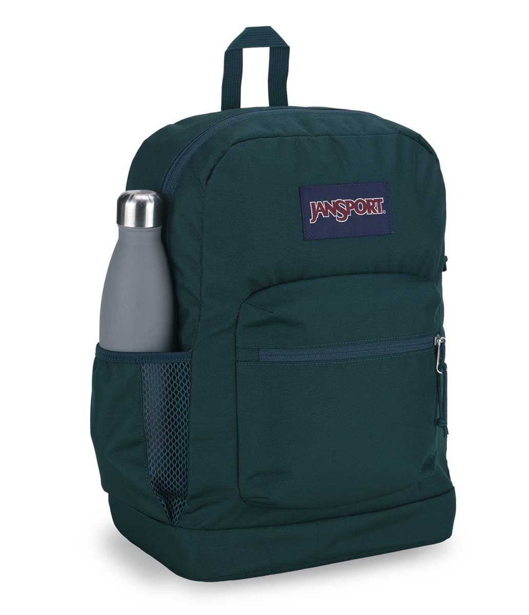 JanSport Cross Town Plus Backpack - Large Main Compartment, Side Water Bottle Pocket, 15-Inch Padded Laptop Sleeve - Black