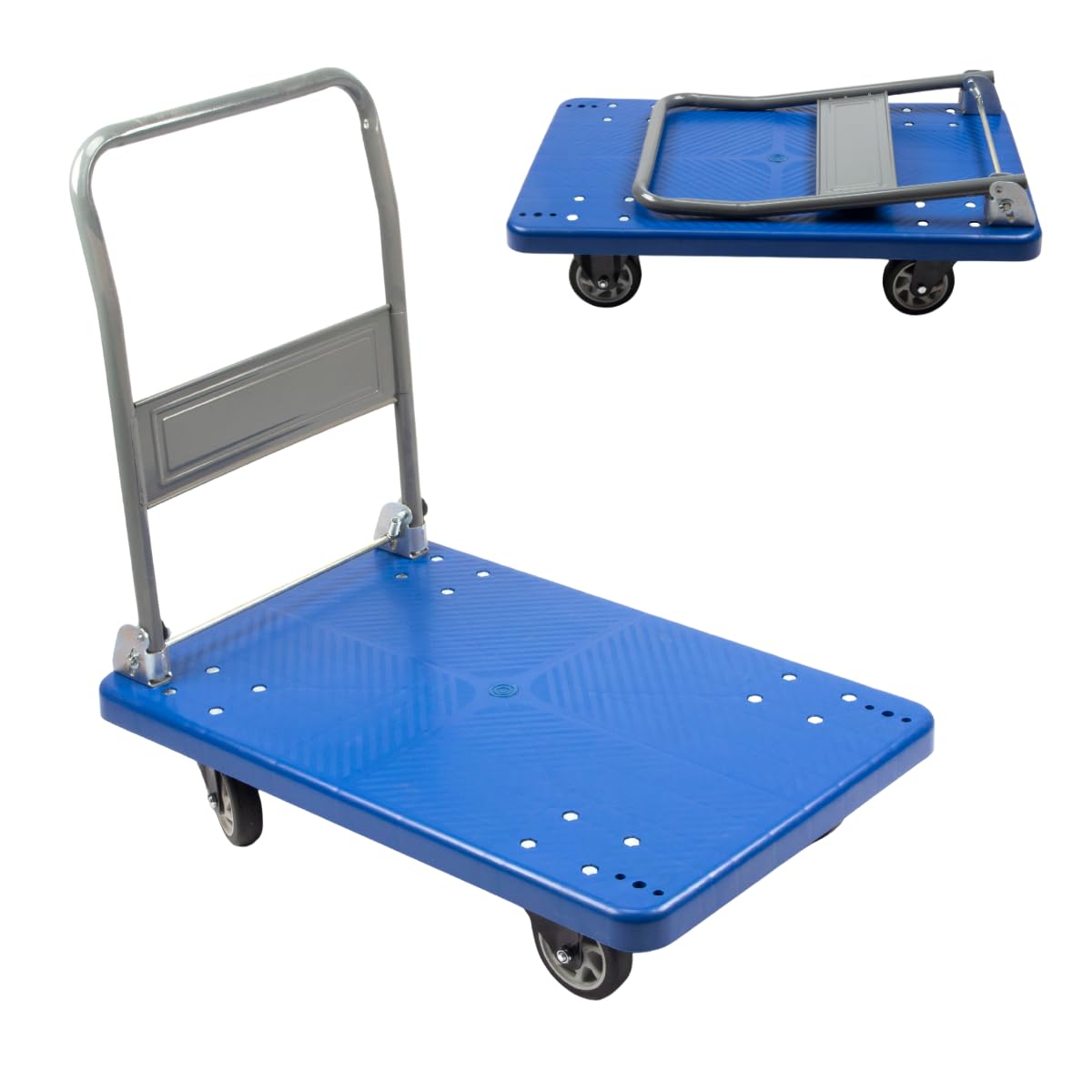 330 lbs Foldable Platform Truck Dolly with Swivel Wheels, Heavy Duty Moving Platform Hand Truck, 28 x 18 x 33.8 inches (PH150PVC)