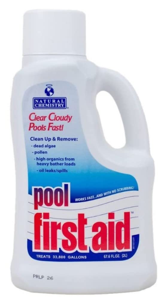 Natural Chemistry First Aid Swimming Pool Enzyme, 2 Liter, Single Pack | Clear Cloudy Pools Fast, Frees Clogged Filters, Compatible with All Sanitizing Systems