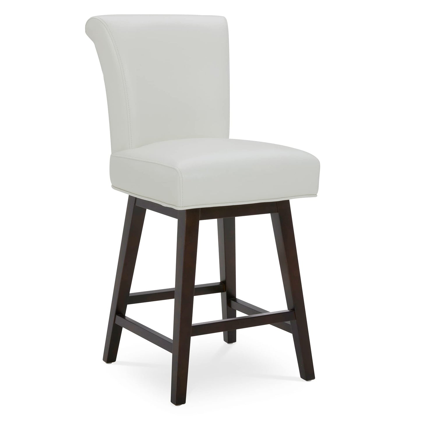 CHITA 30 Inch Counter Height Swivel Bar Stools Set of 2, FSC Certified Modern Upholstered Faux Leather Swivel Barstool Chairs with Back, Black
