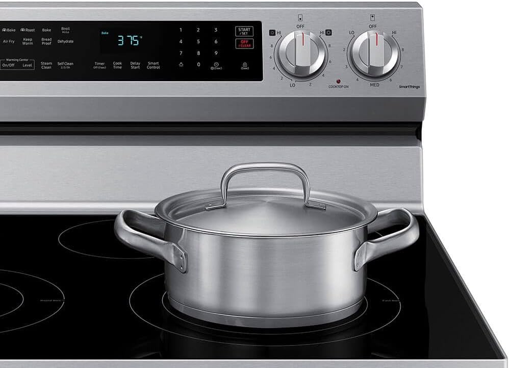 Samsung 6.3 Cu. Ft. Smart Freestanding Electric Range with No Pre-heat Air Fry & Convection, Stainless Steel, NE63A6511SS/AA