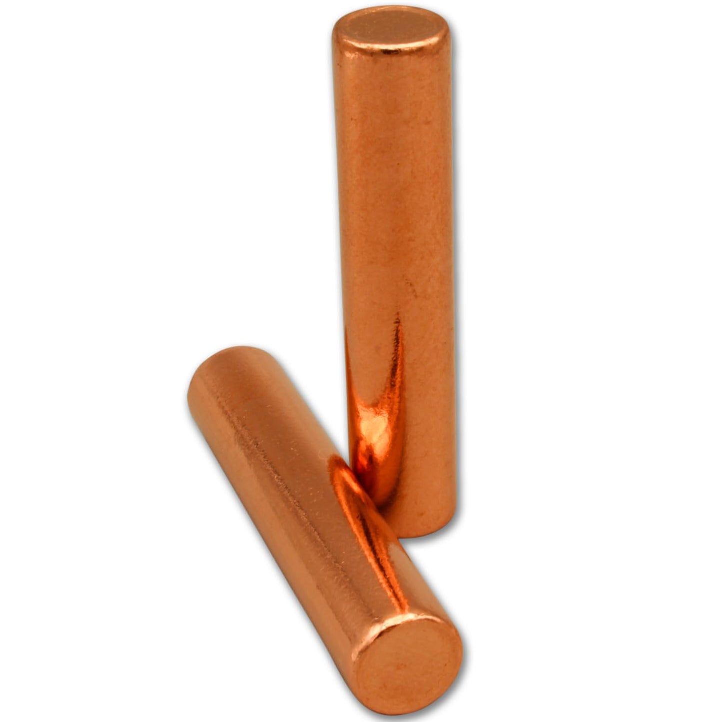 Premium Copper Round Rod Set - 2 Piece (3.63" x 0.75") - 99.9% Pure - Velvet Pouch & Authenticity Certificate Included by Mint State Gold