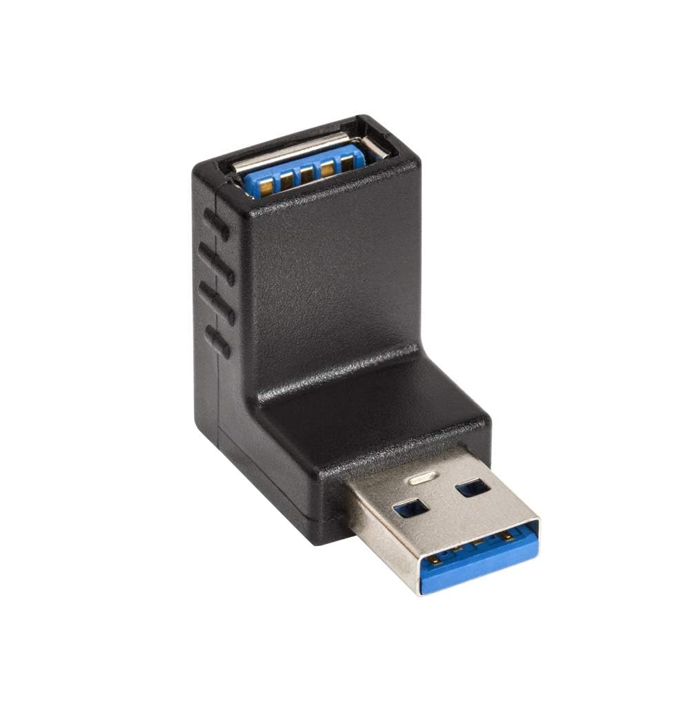 Cmple - 90 Degree USB 3.0 Male to Female Adapter Up Right Angle USB A Plug to Jack Connector Converter Extender for PC Laptop Hard Drive Keyboard Mouse Charger - 10 Pack