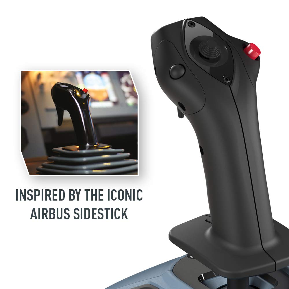Thrustmaster TCA Sidestick Airbus Edition Flight Sim Joystick - PC | A320 1:1 replica, drift-free magnetic sensor, 17 mappable action buttons, built-in throttle, thrust reverser, Hall sensor
