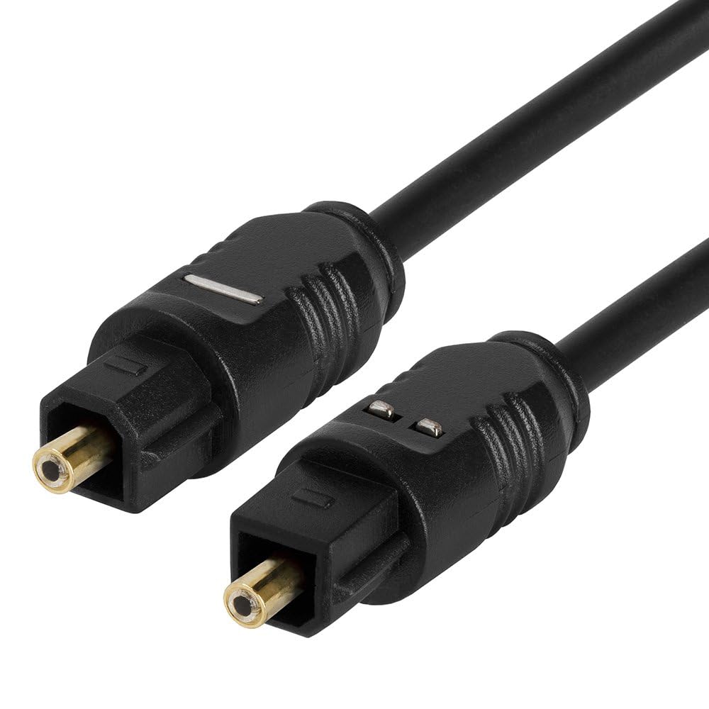 Cmple - Optical Audio Cable 6 ft Toslink Cable Slim Fiber Optic Cable Gold Plated Slim Optical Cord Digital S/PDIF Audio for Soundbar, AV Receivers, TV Sound Bar, Game Console