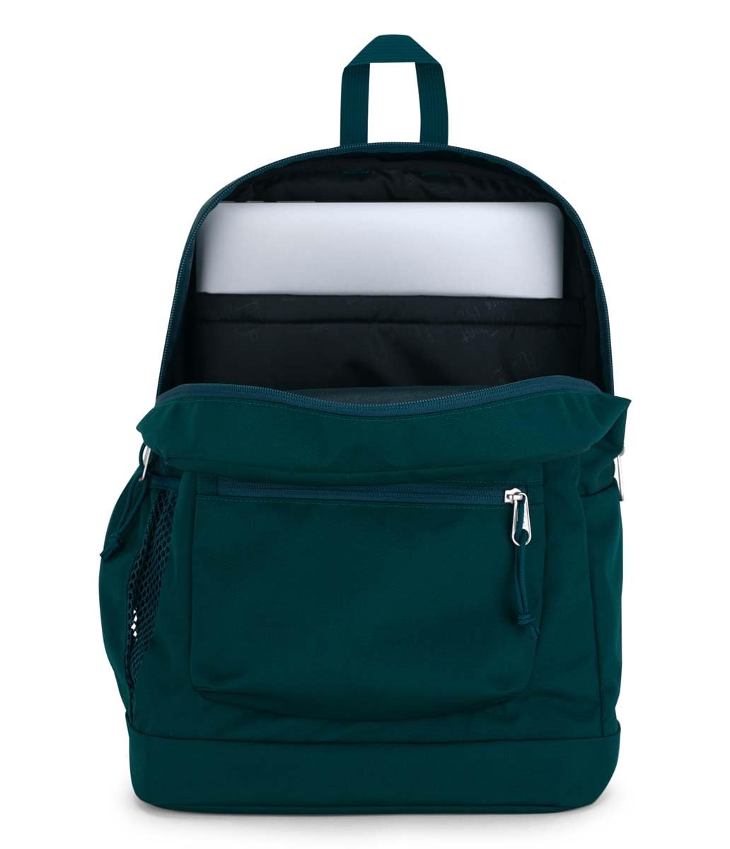 JanSport Cross Town Plus Backpack - Large Main Compartment, Side Water Bottle Pocket, 15-Inch Padded Laptop Sleeve - Black