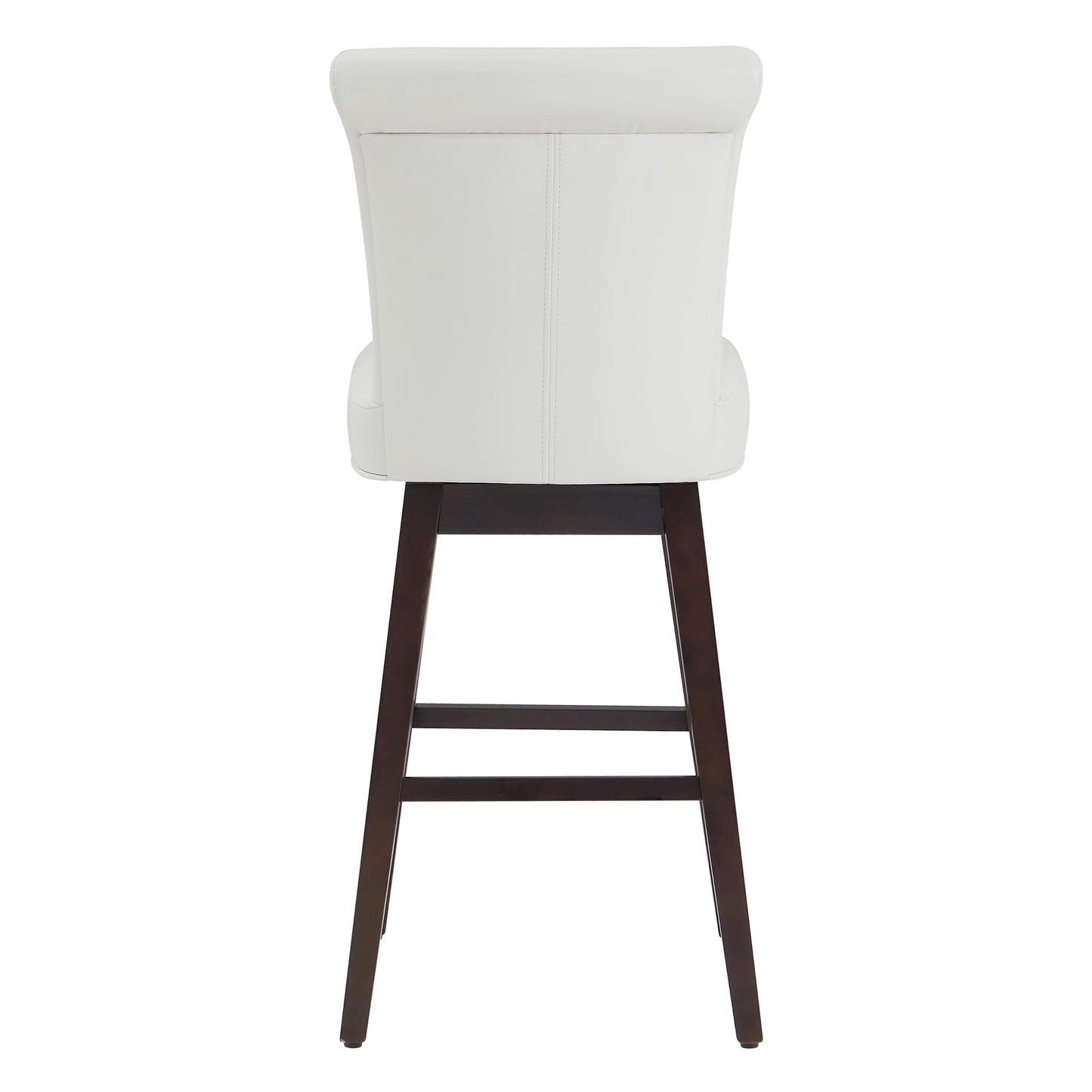 CHITA 30 Inch Counter Height Swivel Bar Stools Set of 2, FSC Certified Modern Upholstered Faux Leather Swivel Barstool Chairs with Back, Black