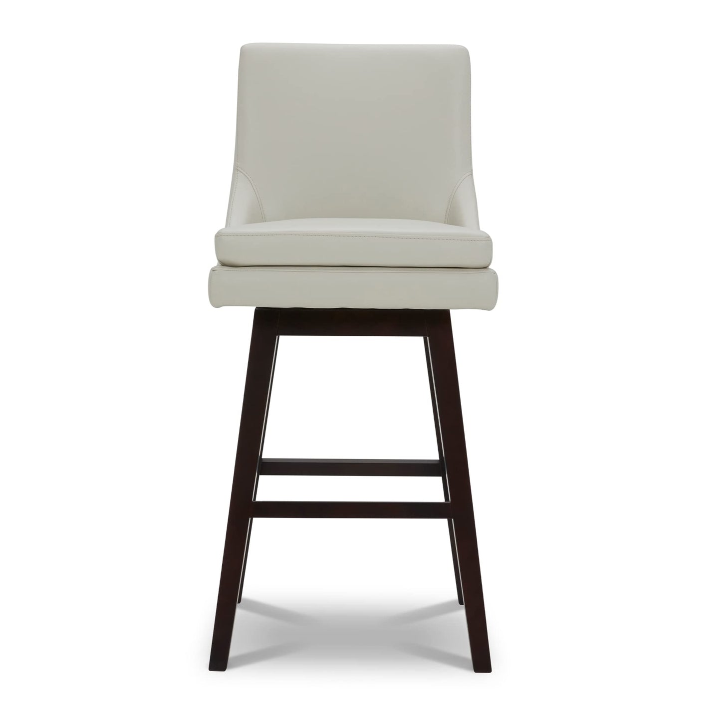 CHITA Bar Height Swivel Barstool with Back Set of 2, FSC Certified Upholstered Bar Stool, 30.7" H Seat Height, Fabric in Ivory