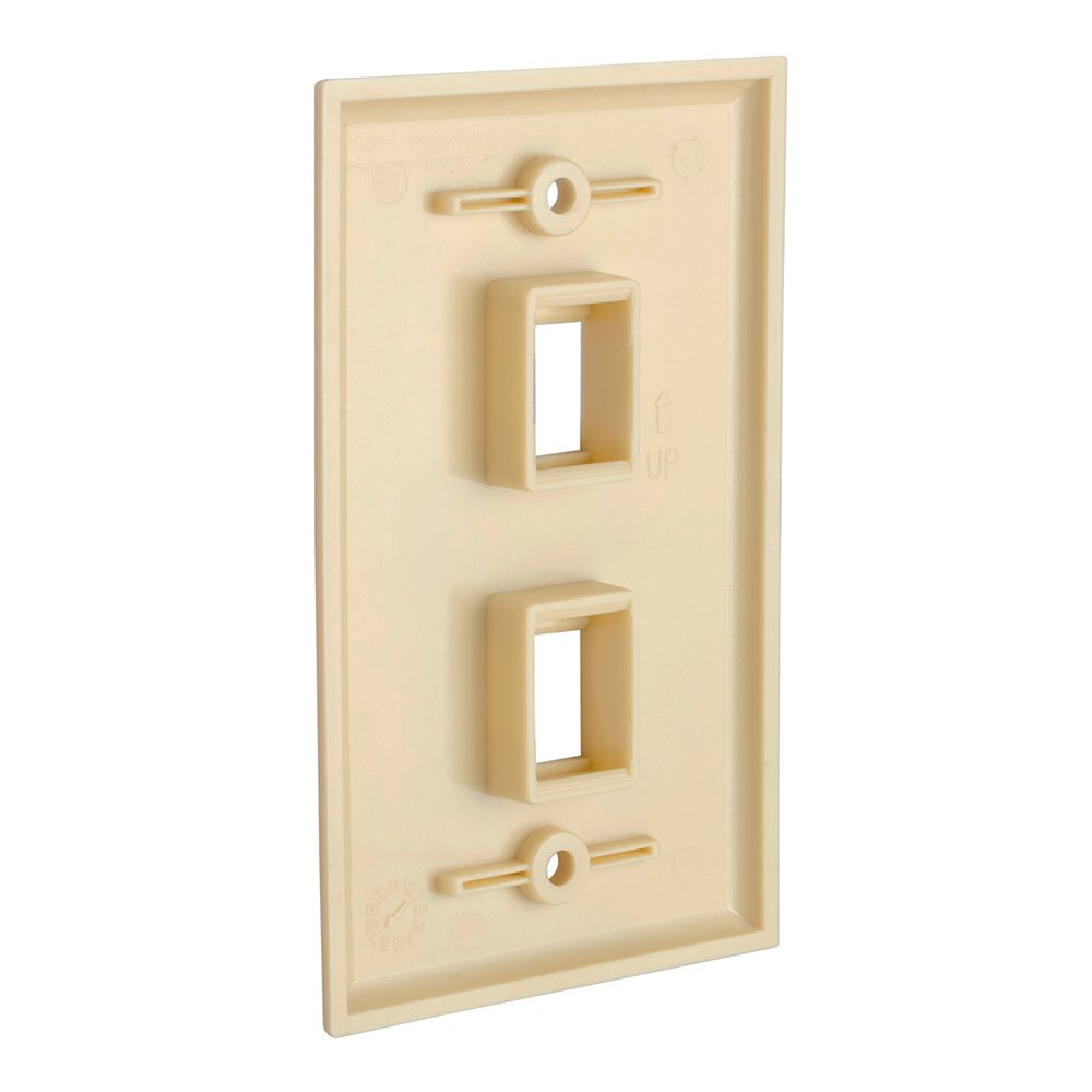 Cmple - 3 Port Keystone Wall Plate Single-Gang Wall Plate with Standard Size Keystone Jack Insert - White