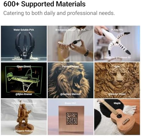 Snapmaker Artisan 3 in 1 3D Printer with Enclosure,Dual Extrusion Printing,10W Laser Engraver & 200W CNC Carving,Large Printing Size 400x400x400mm, Quick-Swap Modular Design