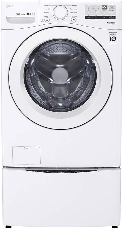 LG WM3400CW 4.5 cu ft Front-Load Washer – High-Efficiency, LoDecibel™ Quiet Operation, 6Motion™ Technology, White