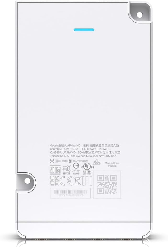 Ubiquiti Networks UniFi in-Wall Wi-Fi Access Point 802.11AC Wave 2 (UAP-IW-HD-US), White