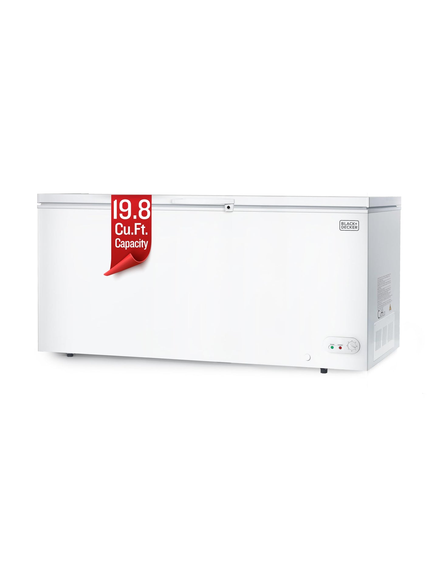 BLACK+DECKER 19.8 Cu. Ft. Chest Freezer, Deep Freezer with Top Opening, Freezer Chest with 2 Removable Storage Baskets, Mechanical Temperature Control, Manual Defrost, R600a Refrigerant,BCF1980E,White