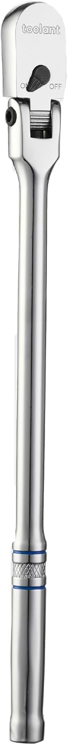 toolant 3/8" Drive Flex Head Ratchet Wrenches, 90 Tooth Compact Flex Head Socket Ratchet Wrench, 12 Inch Length