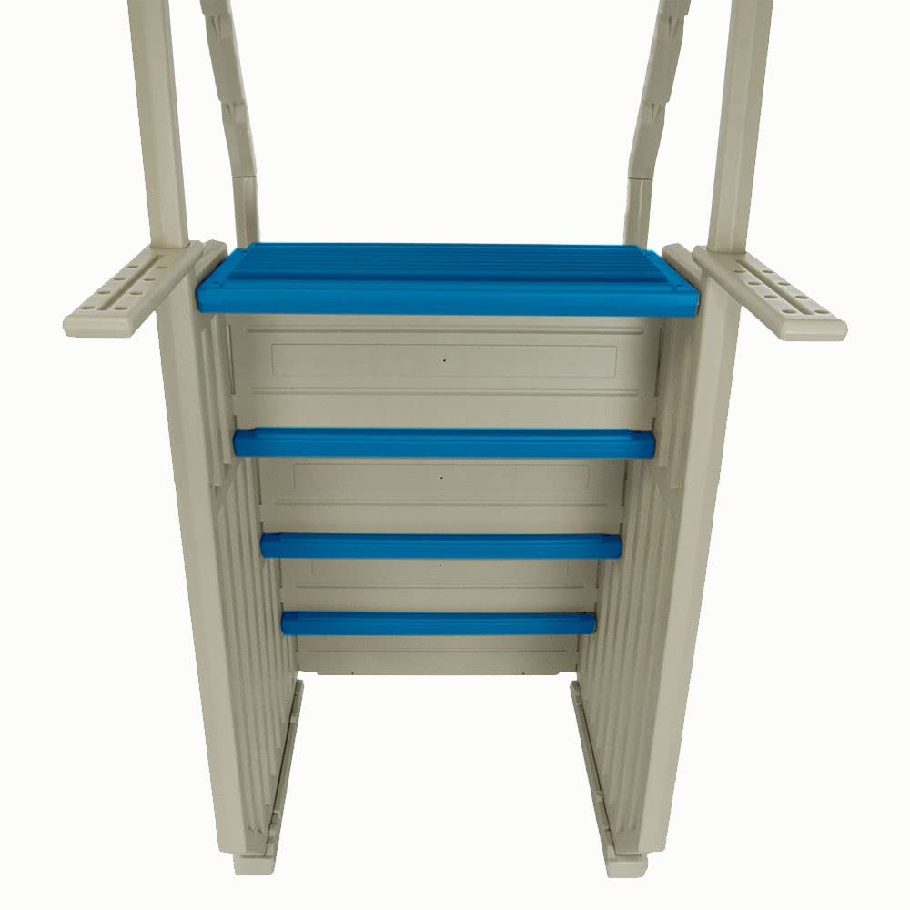 Confer Plastics Step-1X: Sturdy Above Ground Entry System with Dual Handrails and Slip-Resistant Steps, Easy Installation, Supports up to 400 lbs - Proudly Made in USA. Warm Grey with Grey Treads