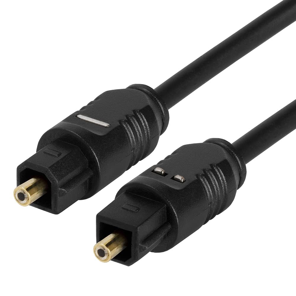 Cmple - Optical Audio Cable 6 ft Toslink Cable Slim Fiber Optic Cable Gold Plated Slim Optical Cord Digital S/PDIF Audio for Soundbar, AV Receivers, TV Sound Bar, Game Console