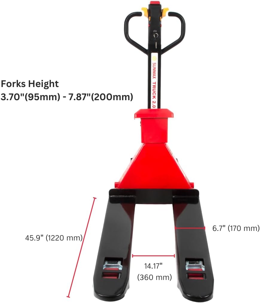 Full-Electric Pallet Jack Truck with Built-in Scale, 4400 lbs Capacity, 48" x 27" Fork Size, Electric Brake