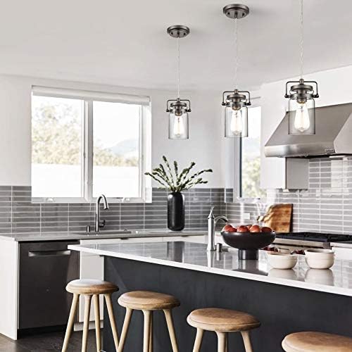 Light Society Topeka Mini Mason Jar Pendant Light, Glass Shade with Modern Bronze Finish, Vintage Industrial Modern Lighting Fixture (LS-C236-BZ)