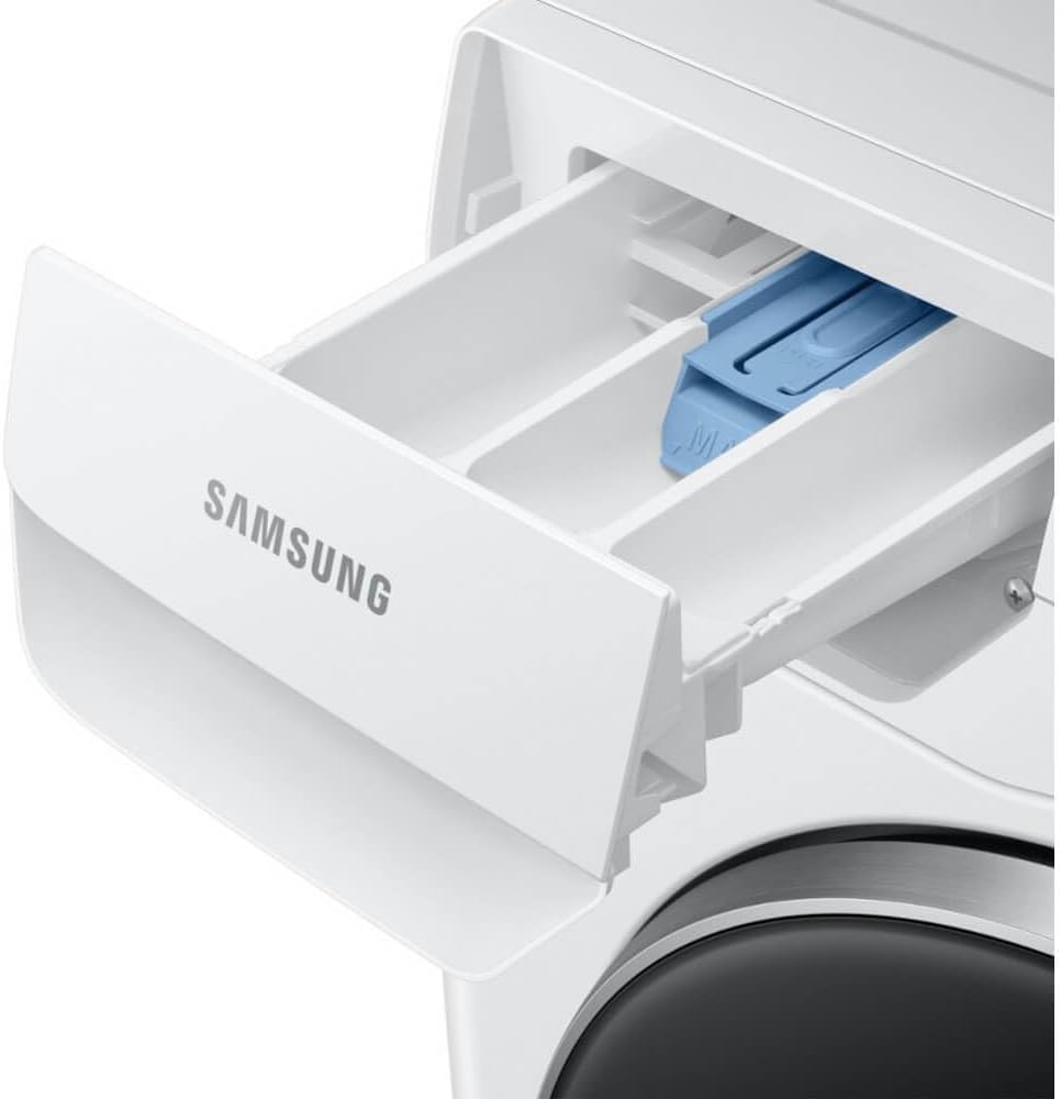 Samsung 2.5 Cu Ft Compact Front Load Washer, Stackable for Small Spaces, 40 Minute Super Speed Washing Machine, Steam Wash Clothes, Self Cleaning, Energy Star Certified, WW25B6900AW/A2, White