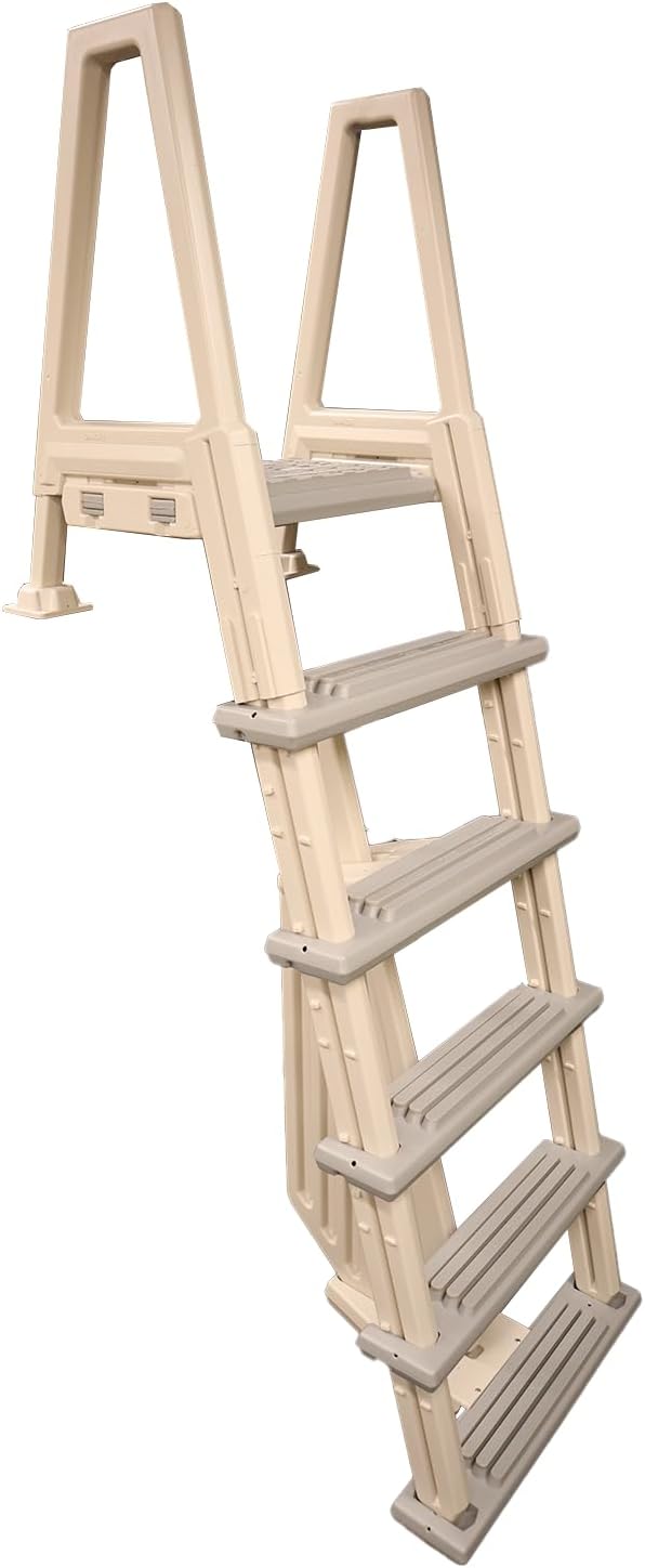 Confer Plastics 6000X Heavy Duty Above Ground in-Pool Swimming Ladder for Decks Adjustable from 42IN to 56IN HIGH