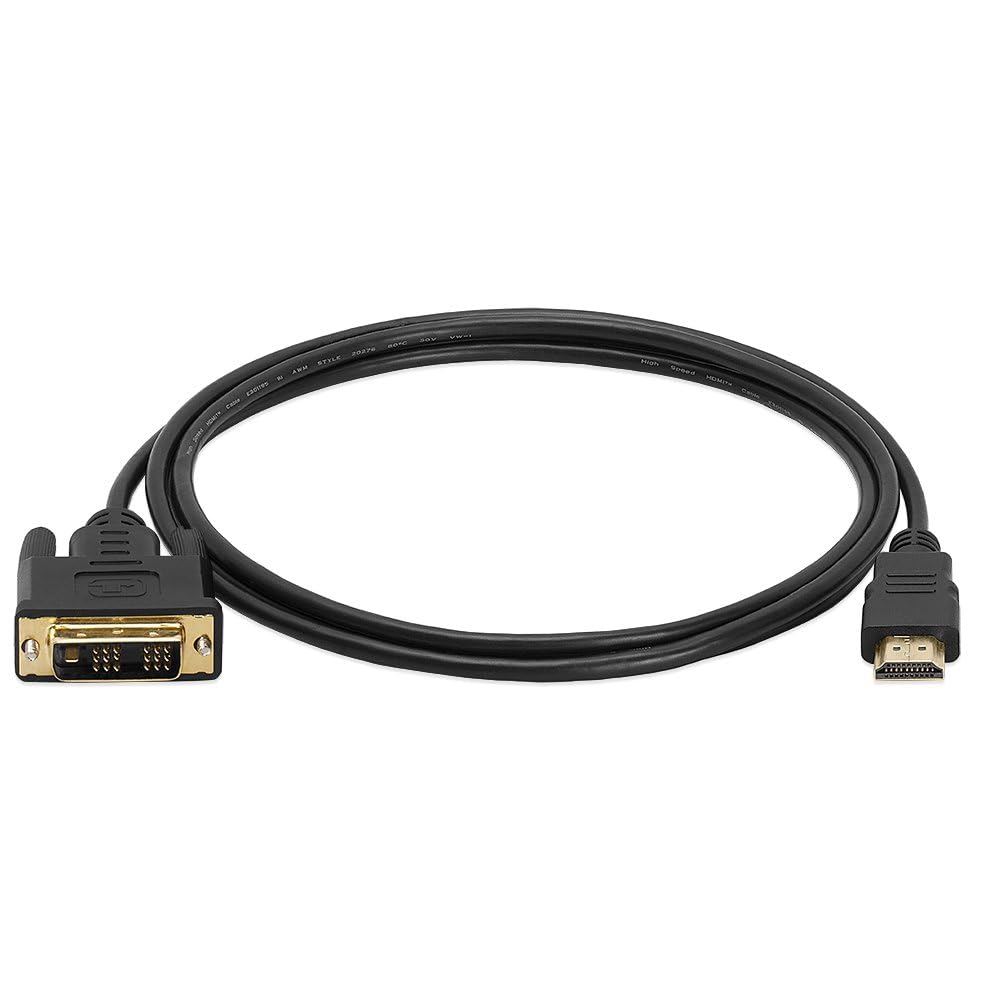 Cmple - HDMI to DVI Adapter Cable - 3 Feet Bi Directional High Speed Male Plug Monitor Cord Connector Converter for PC Laptop HDTV Projector