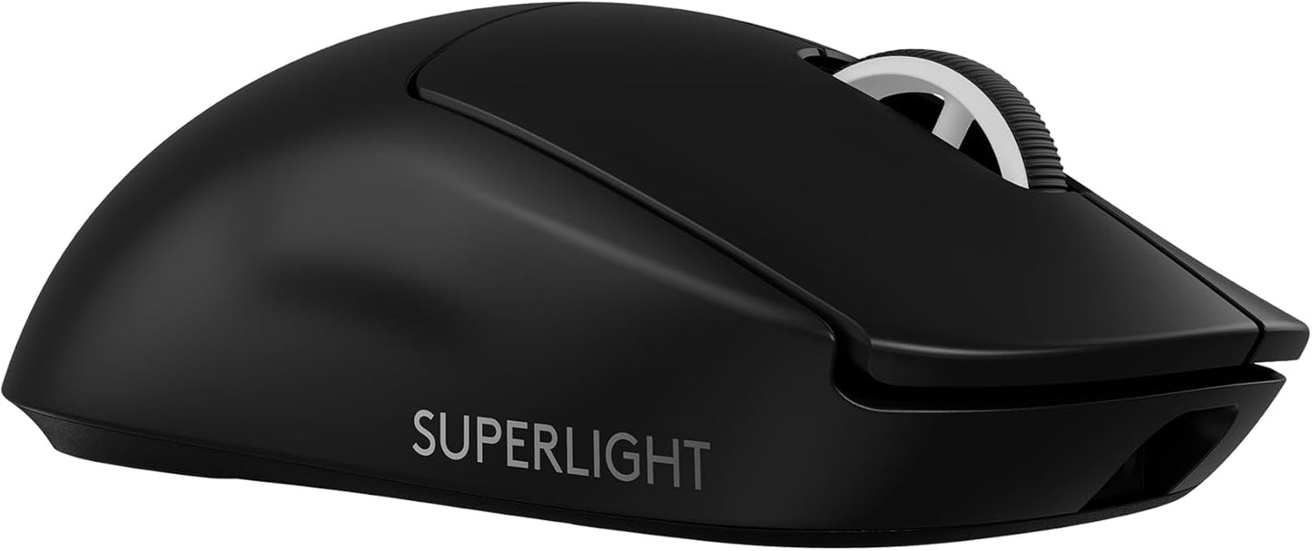 Logitech G PRO X Superlight 2 Wireless Gaming Mouse - Black | 60g, Symmetrical Shape, <8 kHz Polling, 44K DPI, PowerPlay Wireless Charging Supported, USB-C, 5 Buttons, For PC/Mac