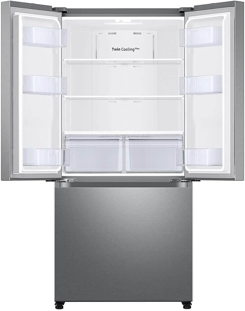 Samsung 17.5 cu. ft. Smart Counter Depth 3-Door French Door Refrigerator, Stainless Steel, RF18A5101SR/AA