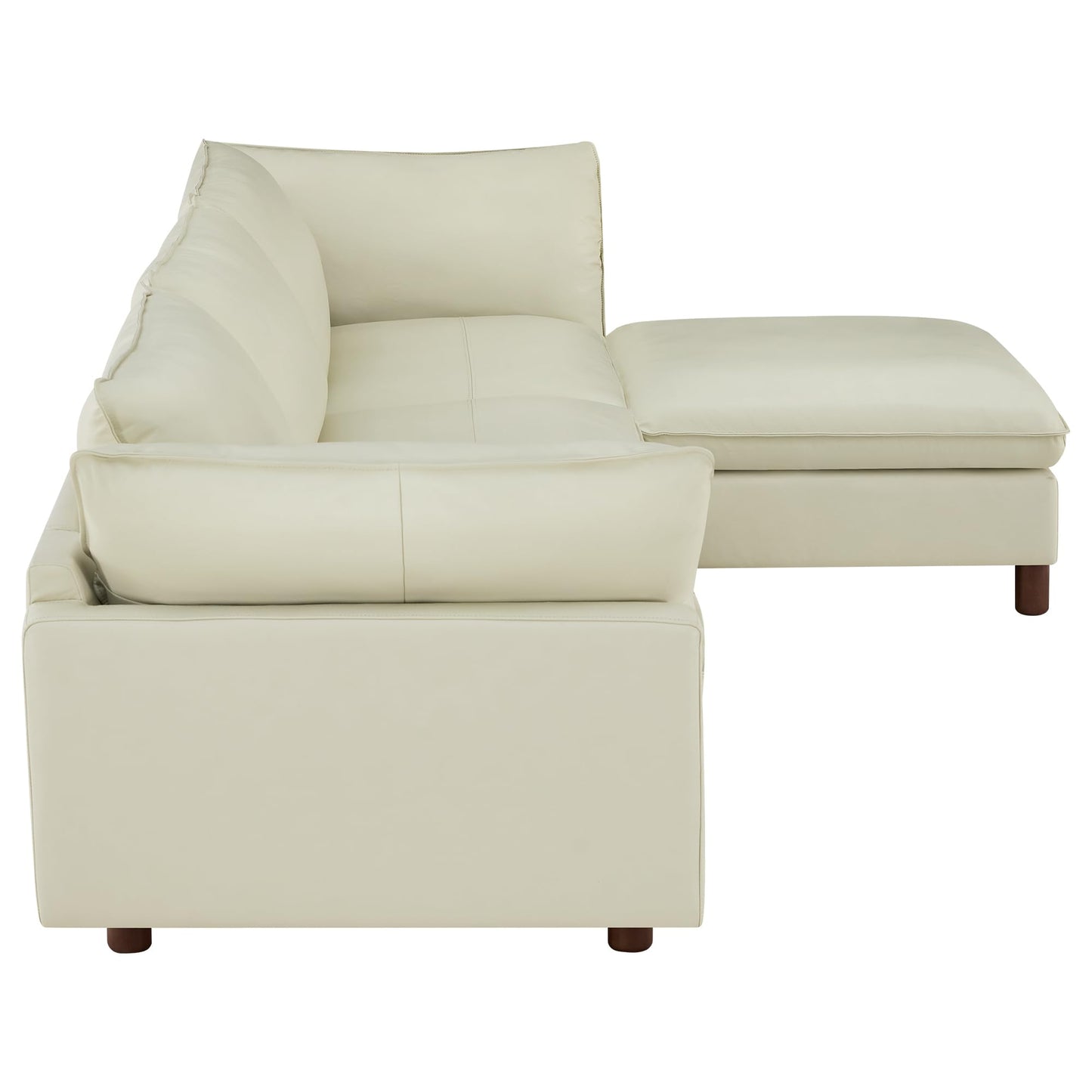 CHITA 127" Super Large Sectional Couches for Living Room, Modular Cloud Couch Sectional Sofa, Premium Fabric Couches, Down Filled, High Density Foam, Chenille in Cream, 4 Seat L Shaped