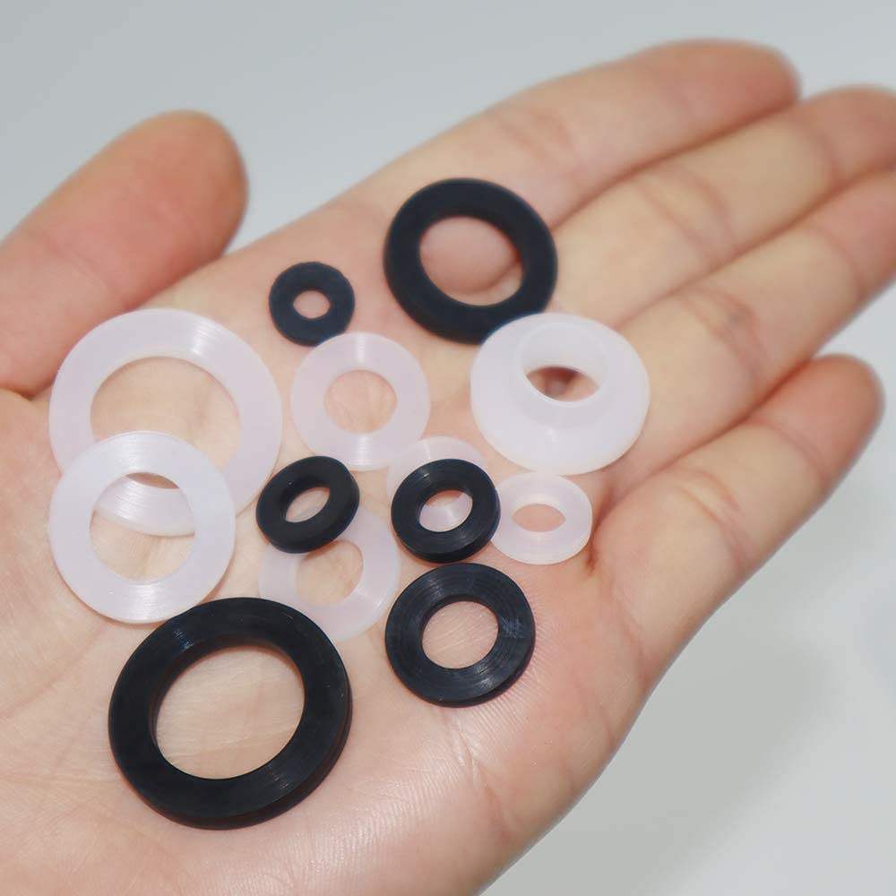 ZDBB 80 Pcs Garden Hose Gasket Rubber Seal, Fits All Standard 3/4 Inch Outdoor Hose Fittings with Heavy Duty Red and Black Self-Locking Tabs to Hold The Gasket Securely in The Fitting