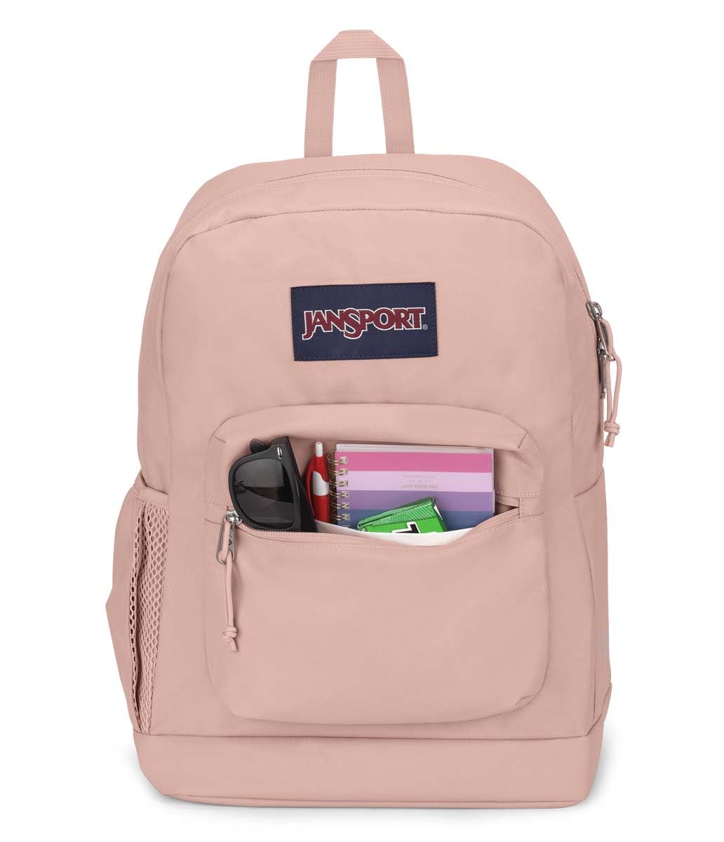 JanSport Cross Town Plus Backpack - Large Main Compartment, Side Water Bottle Pocket, 15-Inch Padded Laptop Sleeve - Black