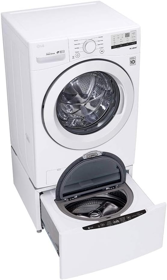 LG WM3400CW 4.5 cu ft Front-Load Washer – High-Efficiency, LoDecibel™ Quiet Operation, 6Motion™ Technology, White