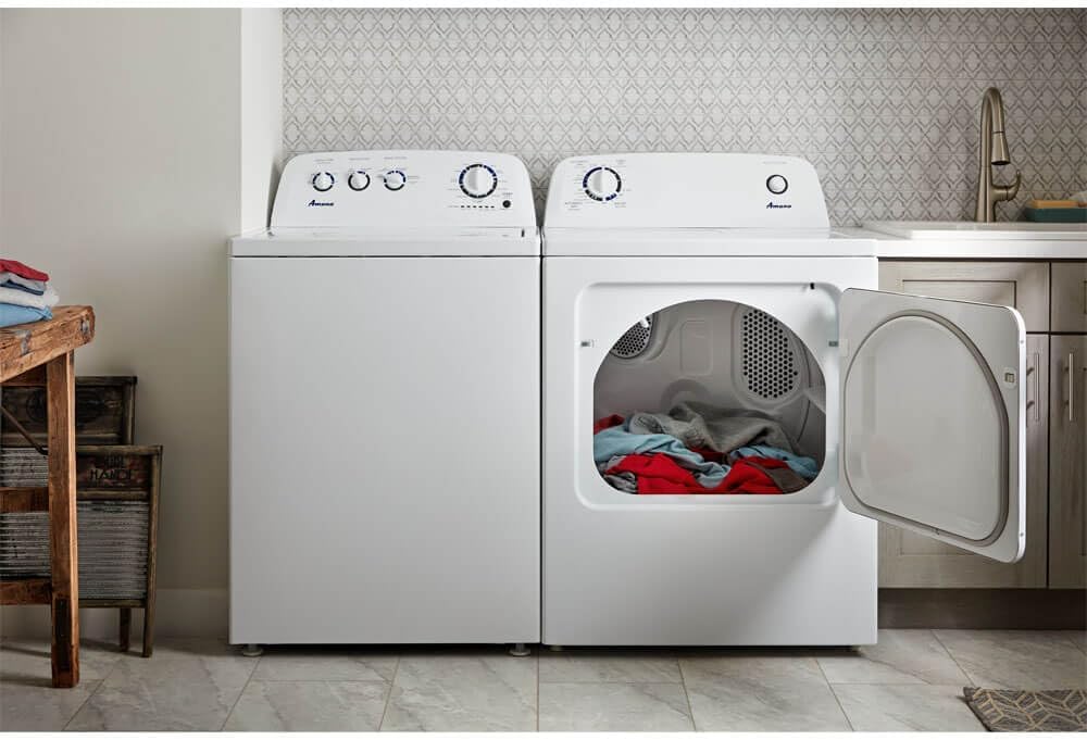 AMANA NED4655EW 6.5 cu. ft. Front Load Electric Dryer with 11 Drying Cycles, White