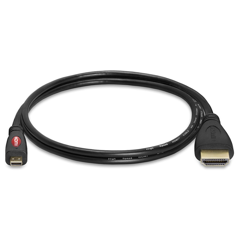 Cmple - Micro HDMI to HDMI Cable 3ft, Micro HDMI Cable Male to Male 4k Camera HDMI Cables for Capture Card, Video Camera, Action Camera, Pocket Camera - Black