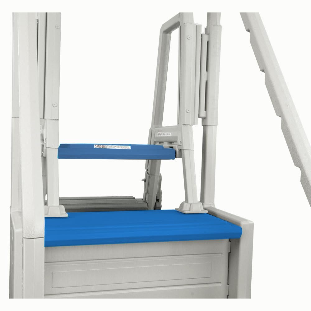 Confer Plastics Step-1X: Sturdy Above Ground Entry System with Dual Handrails and Slip-Resistant Steps, Easy Installation, Supports up to 400 lbs - Proudly Made in USA. Warm Grey with Grey Treads