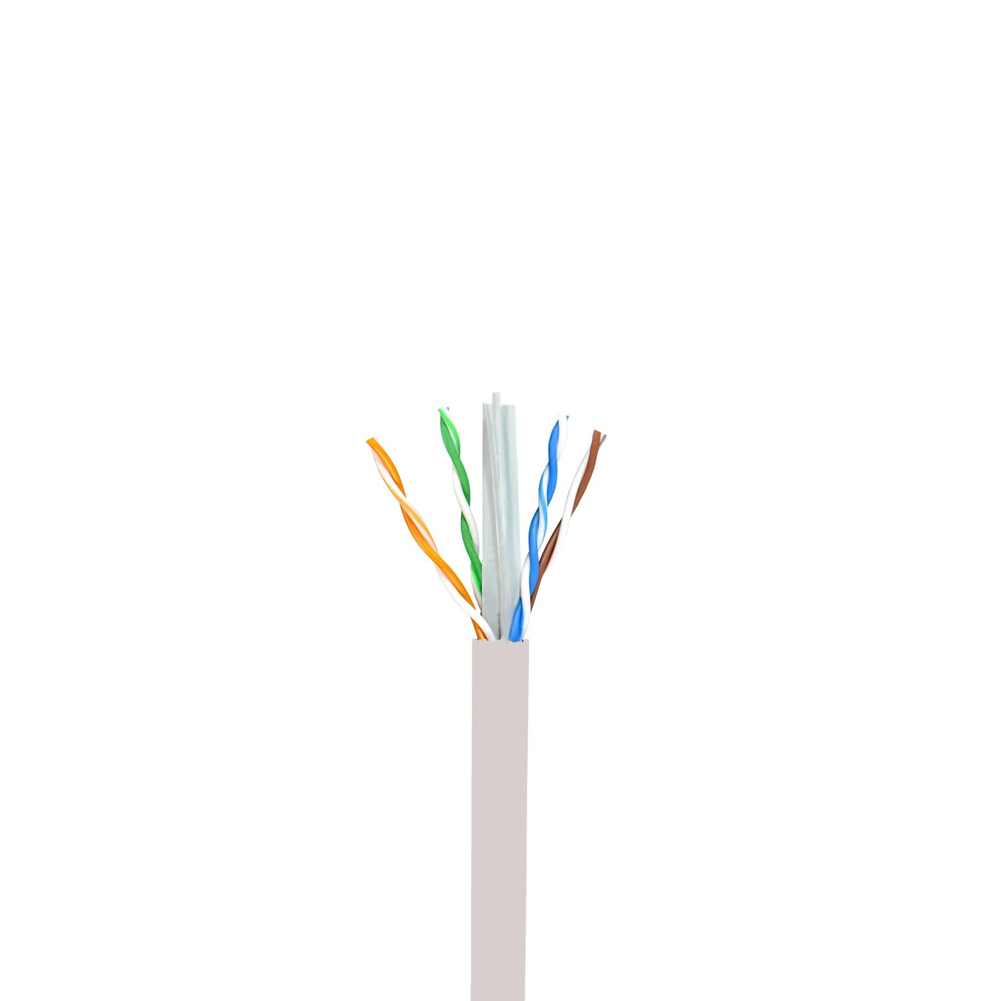 Elite Cat6 CMR Riser (CAT6e) Ethernet Cable 1000ft, 24AWG, Solid Bare Copper Wire, 600MHz, w/Spline(Noise Reducing Cross Separator), UL Certified, Bulk LAN Cable - Orange
