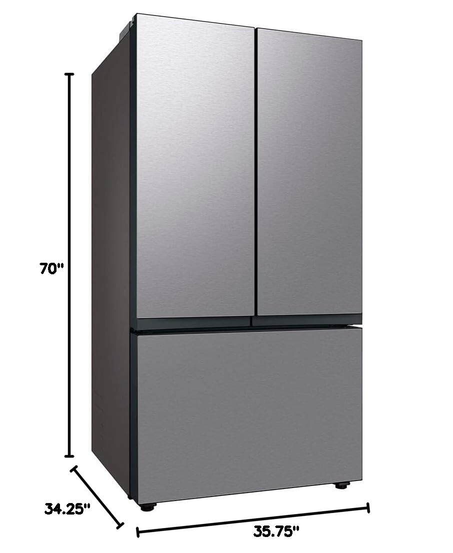 Samsung 17.5 cu. ft. Smart Counter Depth 3-Door French Door Refrigerator, Stainless Steel, RF18A5101SR/AA
