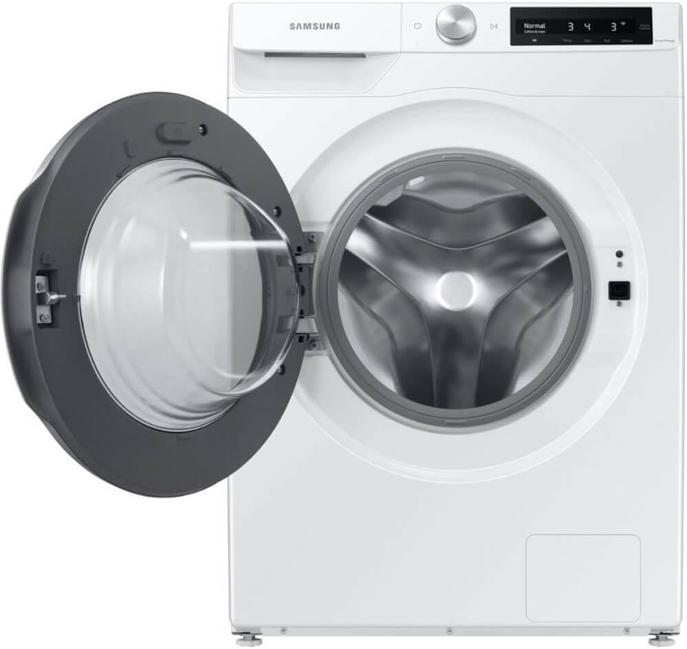 Samsung 2.5 Cu Ft Compact Front Load Washer, Stackable for Small Spaces, 40 Minute Super Speed Washing Machine, Steam Wash Clothes, Self Cleaning, Energy Star Certified, WW25B6900AW/A2, White