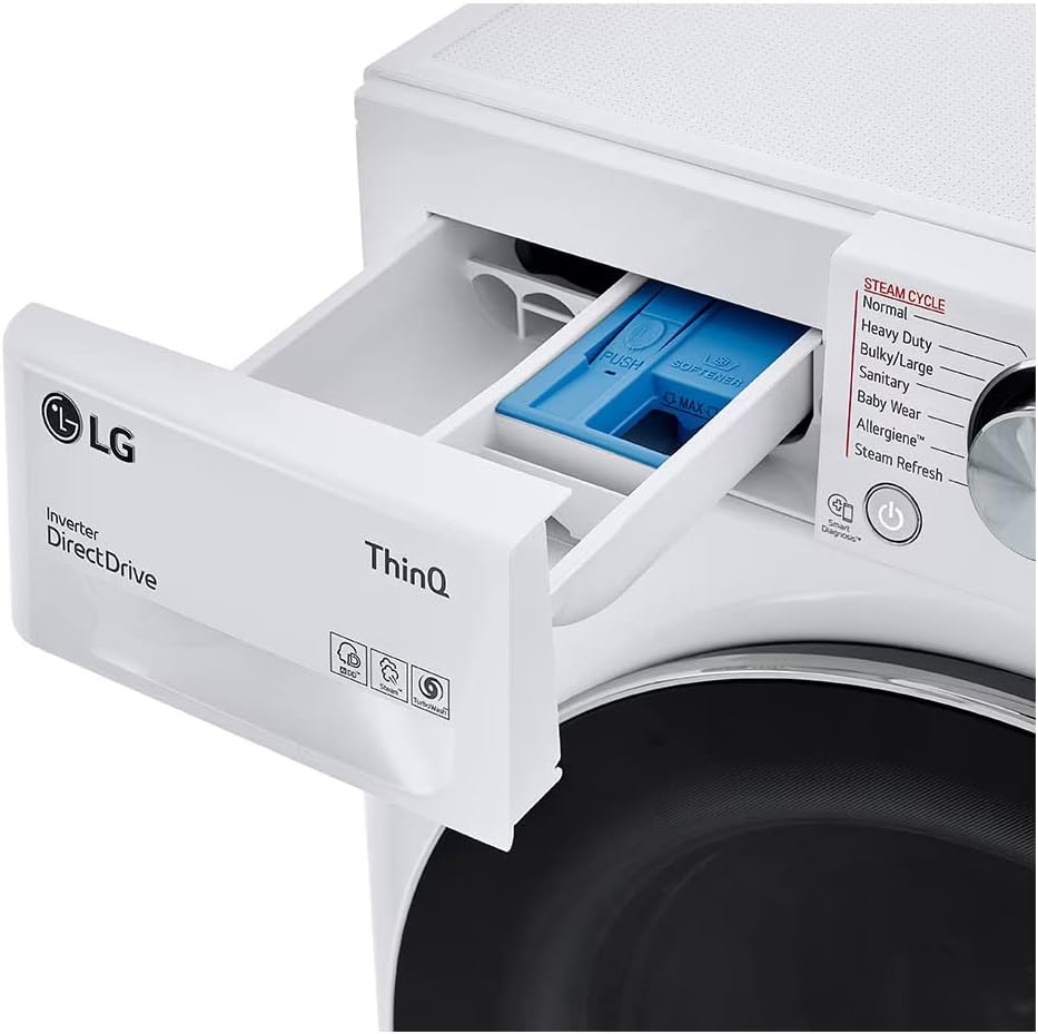 LG WM3555HWA 24 Inch Smart All In One Washer/Dryer with 2.3 cu. ft. Capacity, Wi-Fi Enabled, 14 Wash Cycles, 1400 RPM, Ventless, NeveRust Stainless Steel Drum, Quiet Operation, TrueBalance