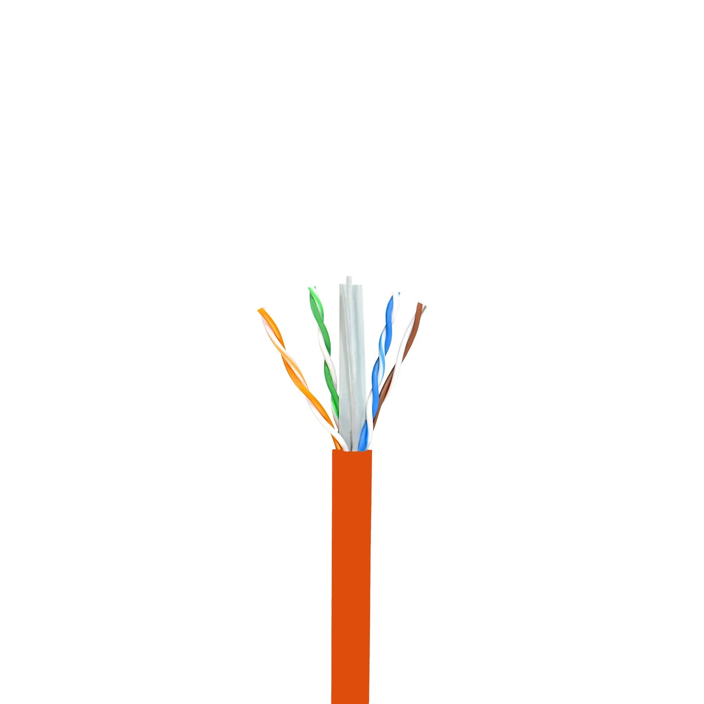 Elite Cat6 CMR Riser (CAT6e) Ethernet Cable 1000ft, 24AWG, Solid Bare Copper Wire, 600MHz, w/Spline(Noise Reducing Cross Separator), UL Certified, Bulk LAN Cable - Orange