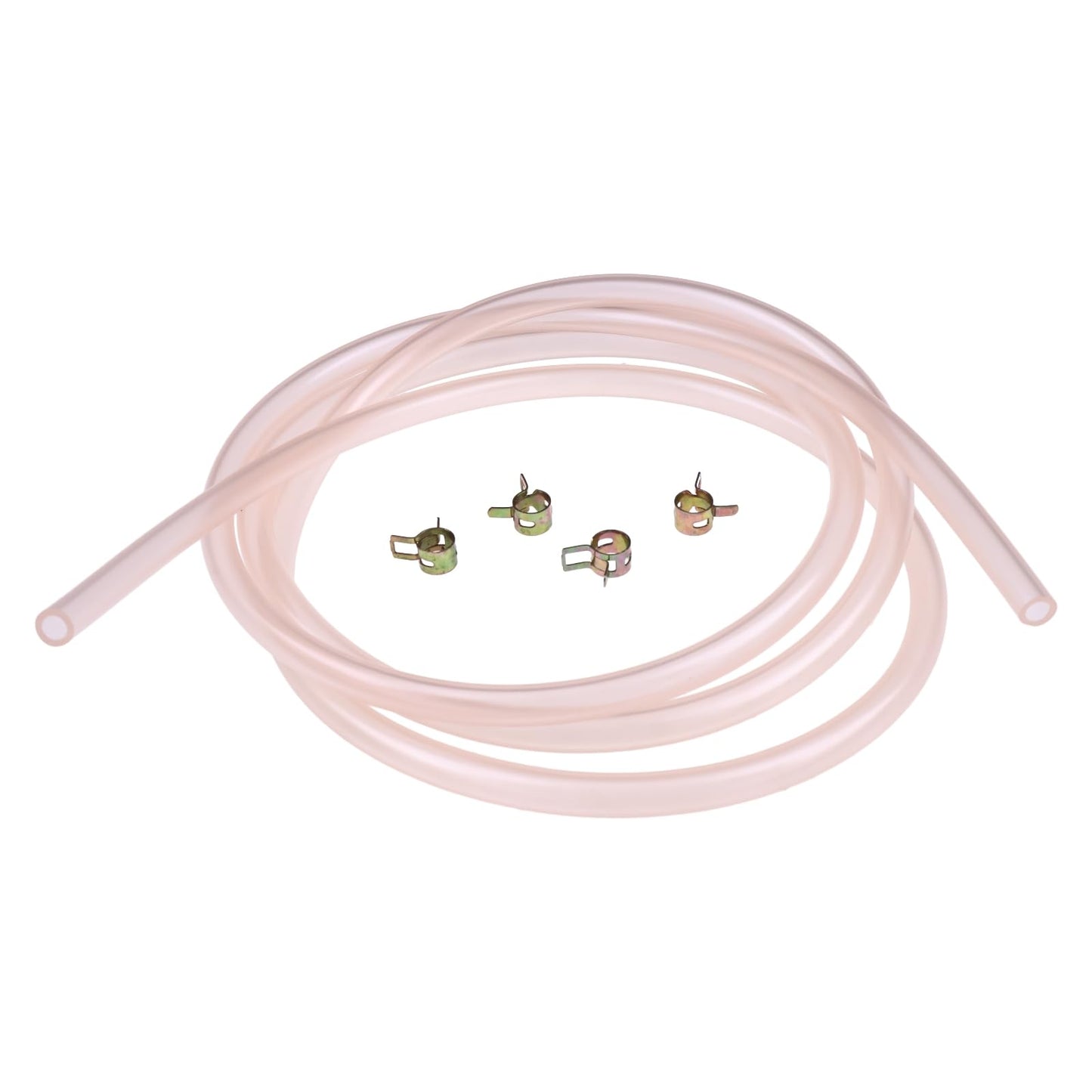 7' Long 1/4'' ID 3/8'' OD Blue Fuel Line Kit with Clamps Compatible with Small Gas Diesel Powersports Generators Engines Snowmobile Dirt Bike Quad Motorcycle Go Kart Golf Cart