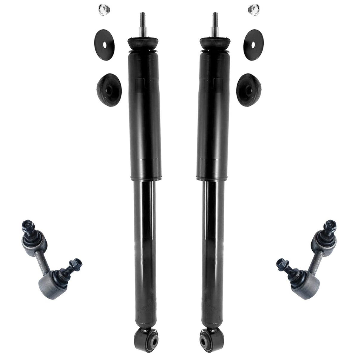 Detroit Axle - Rear Shock Absorbers for 2007-2024 Chevrolet Silverado 1500 | GMC Sierra 1500, 2pc Rear Shock Absorbers Assembly Pair Replacement