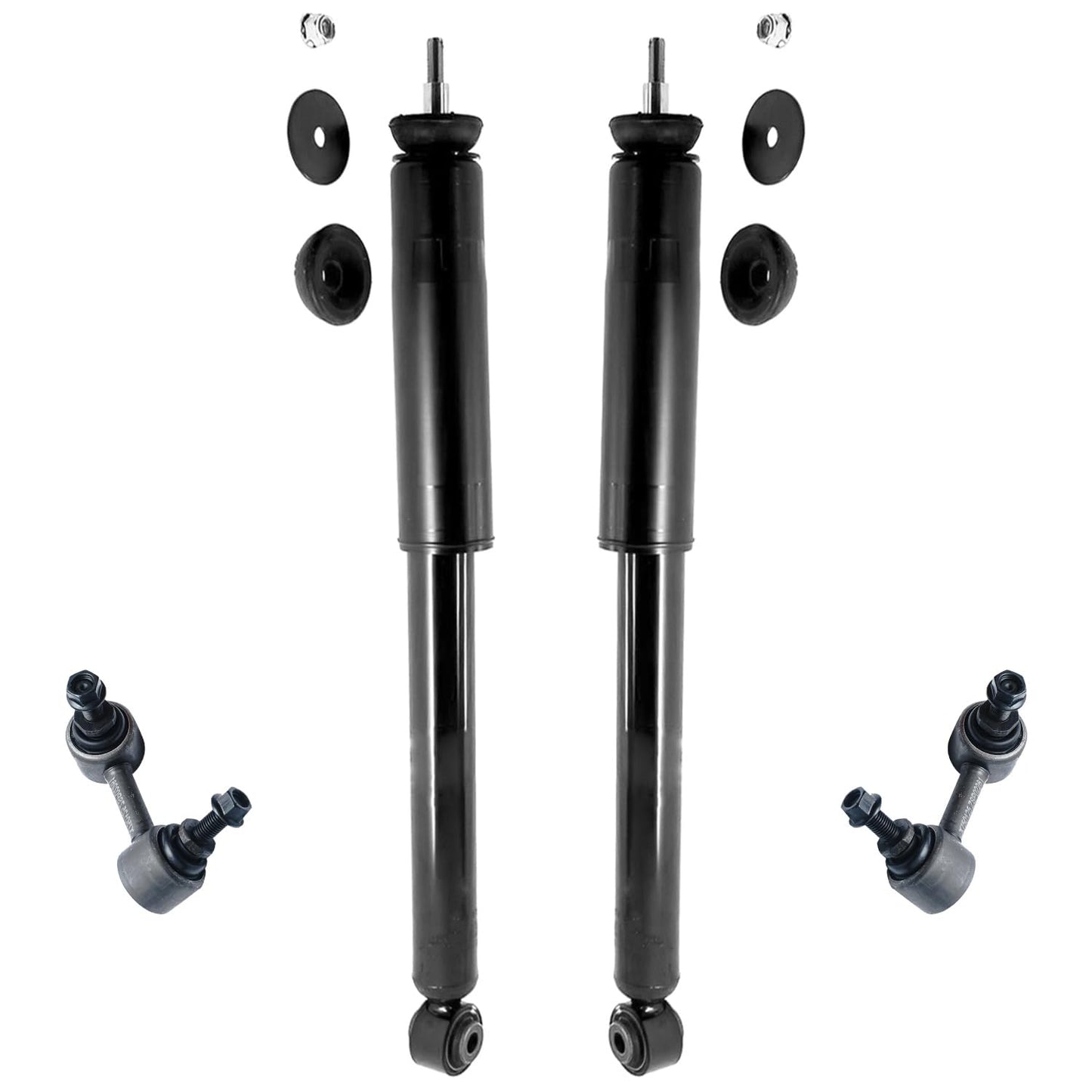 Detroit Axle - Front and Rear Shock Absorbers for 2007-2017 Jeep Wrangler, 2018 Wrangler JK 4 Complete Shock Absorber Assembly 2008 2009 2010 2011 2012 2013 2014 2015 2016 Replacement