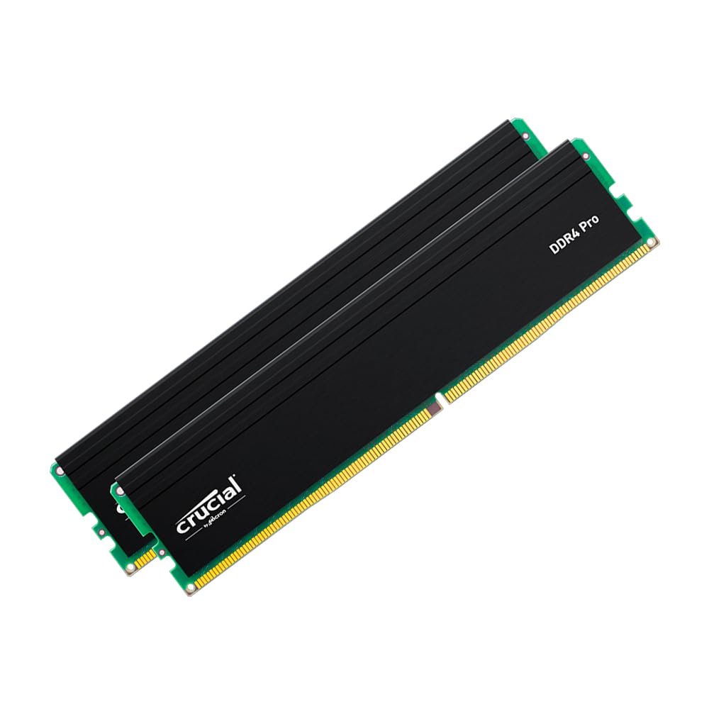 Crucial 32GB DDR4 RAM Kit (2x16GB), 3200MHz (PC4-25600) CL22 Desktop Memory, UDIMM 288-Pin, Downclockable to 2933/2666MHz, Compatible with Intel and AMD Ryzen - CT2K16G4DFRA32A