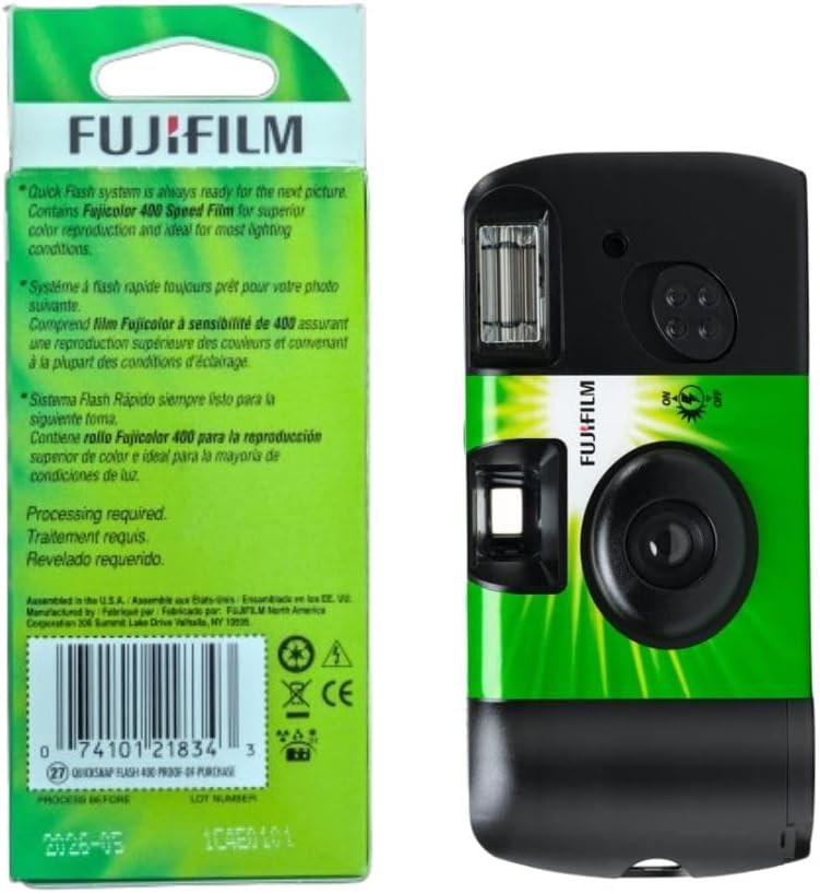 Fujifilm QuickSnap Flash 400 One Time Use 35mm Camera with, 27 Exposures, 4-Pack